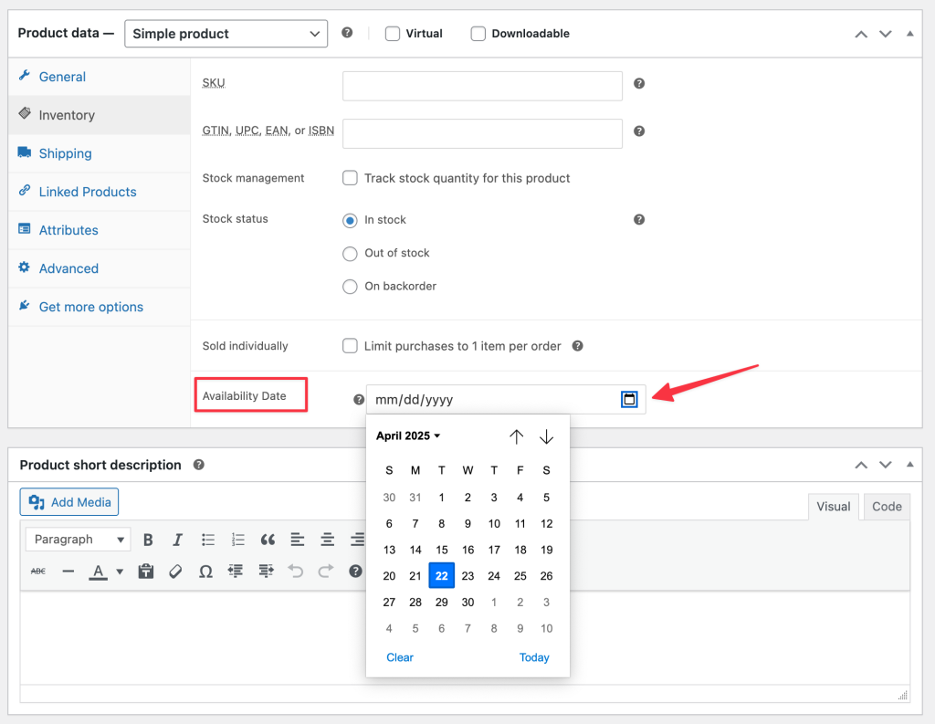 Add Availability Date to your Product Editor