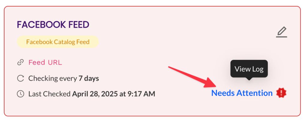 View Log link - AdTribes