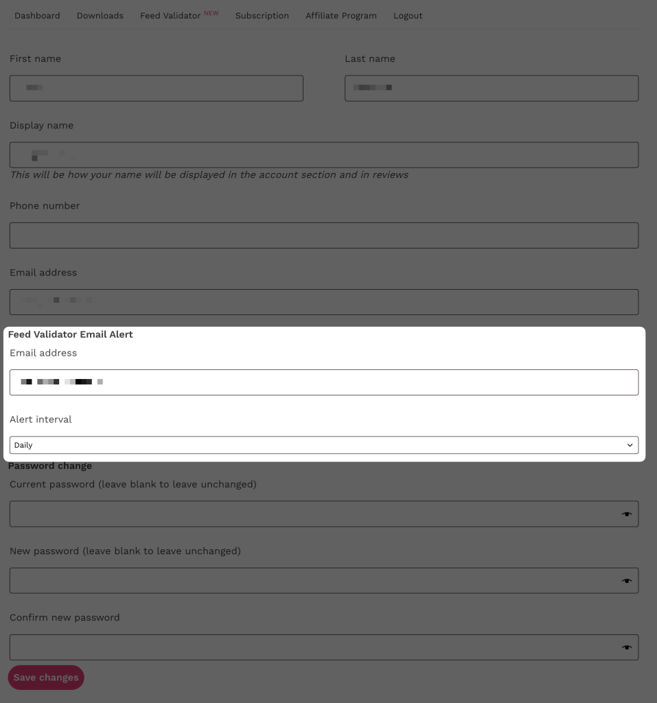 Edit Feed Validator Notification - AdTribes