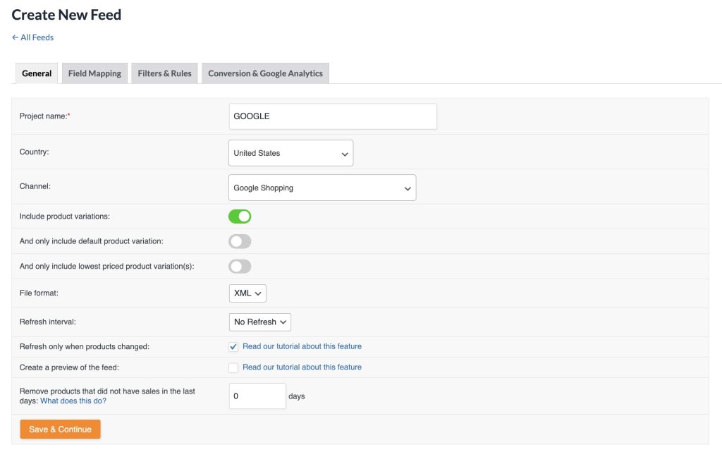 Create New Feed Screen with Configurations - AdTribes