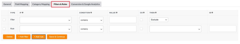 Filters & Rules Step - AdTribes
