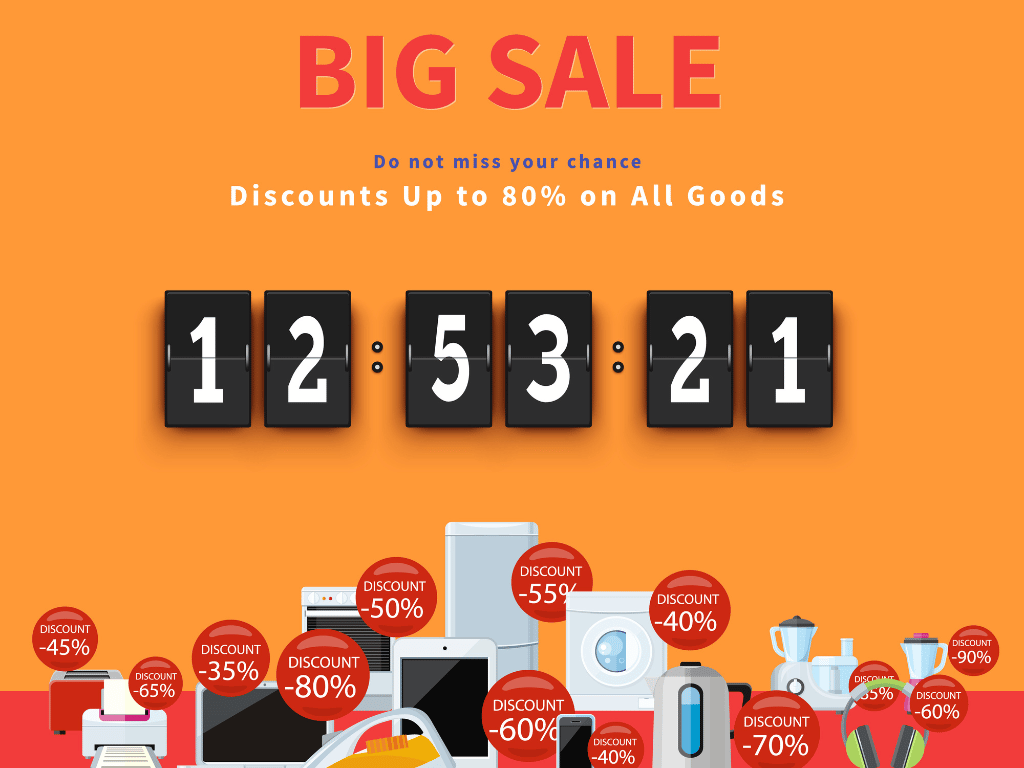 A countdown timer to a big sale