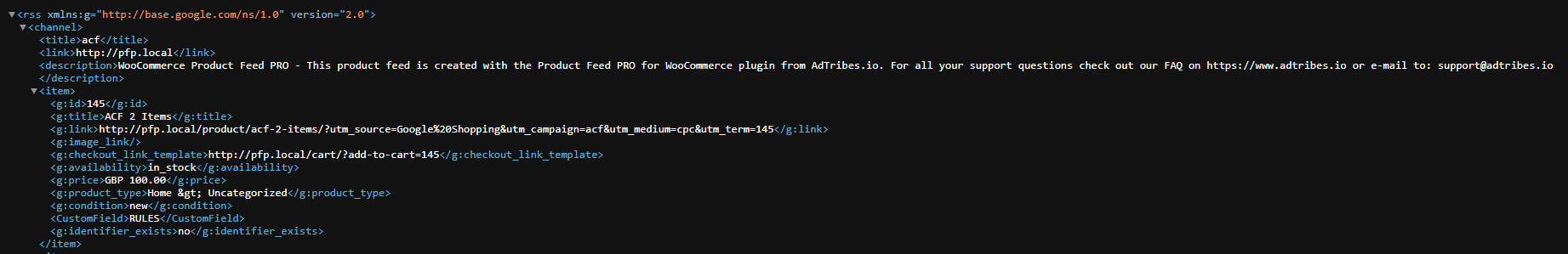 Filters section showing an ACF field available as a filter condition