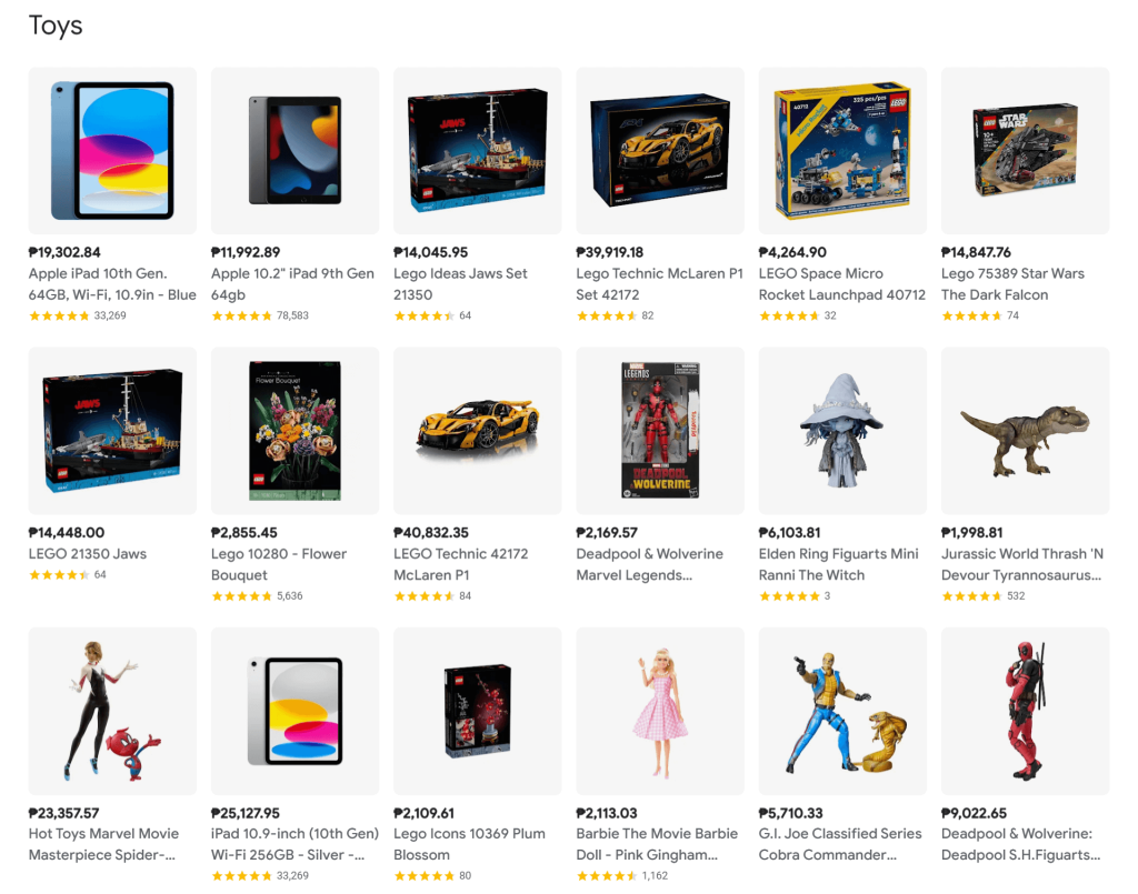 toys on Google Shopping