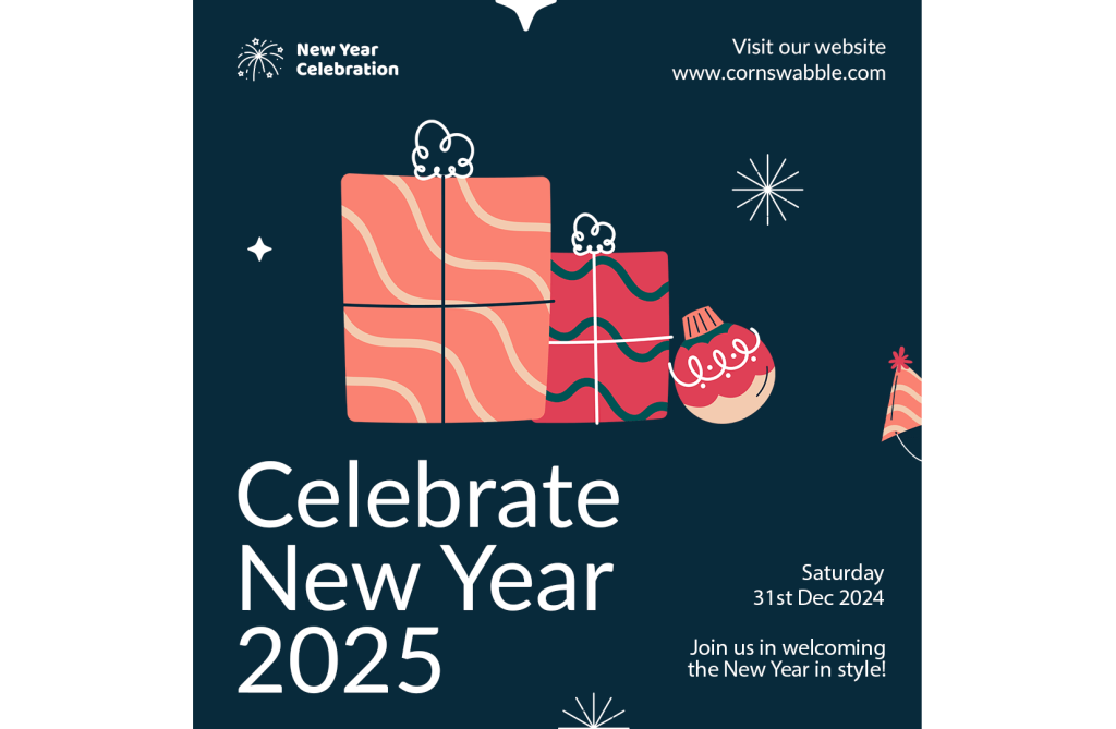 An invitation to a celebration of New Year 2025