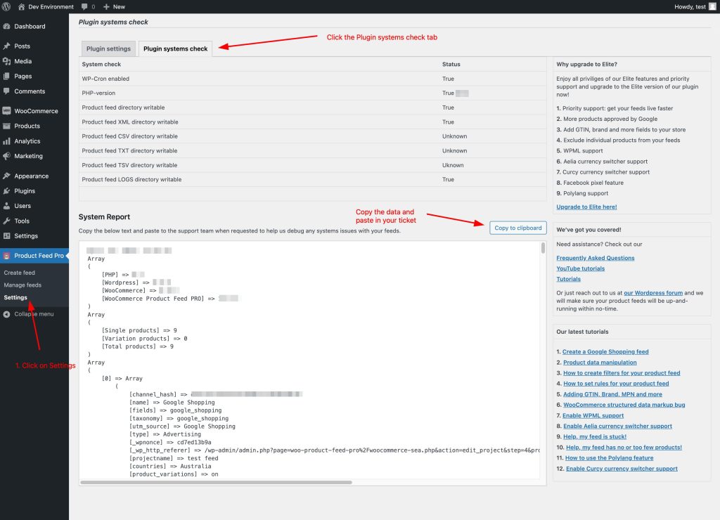 How To Get Product Feed Pro Debug System Report