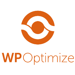 WP Optimize logo with an orange circular emblem above the wordmark 'WP Optimize'