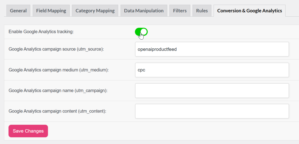Open AI Product Feed Conversion & Google Analytics - AdTribes