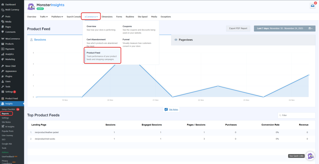 Mosterinsight Product Feed Performance Report - AdTribes