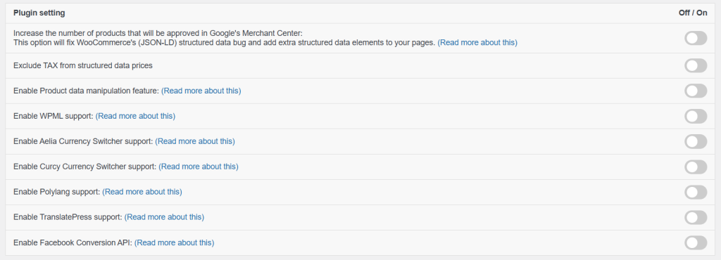 Product Feed Elite Plugin Settings - AdTribes
