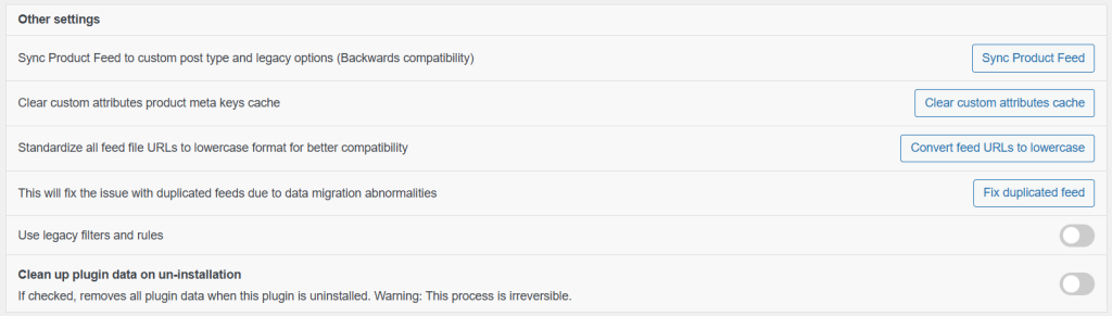 Product Feed Other Settings - AdTribes