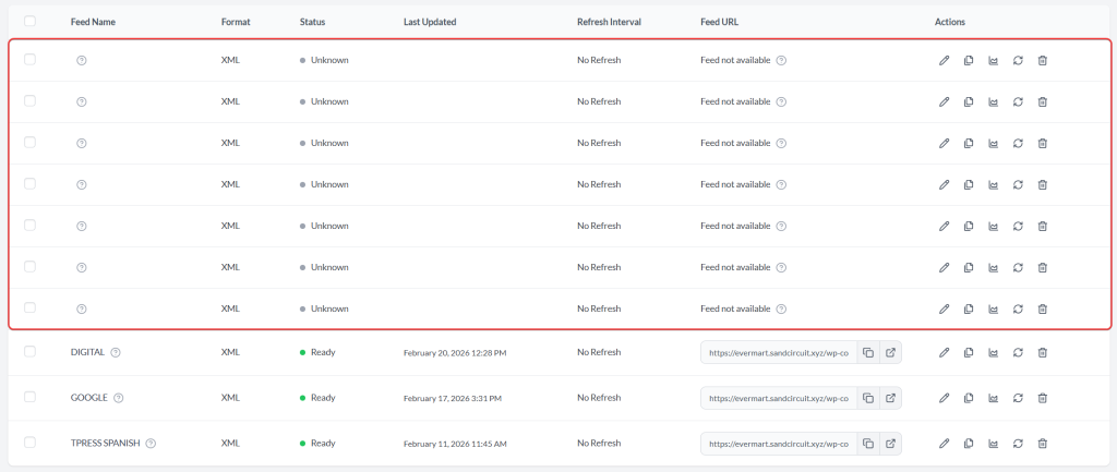 Auto-Generated Empty Feeds - AdTribes