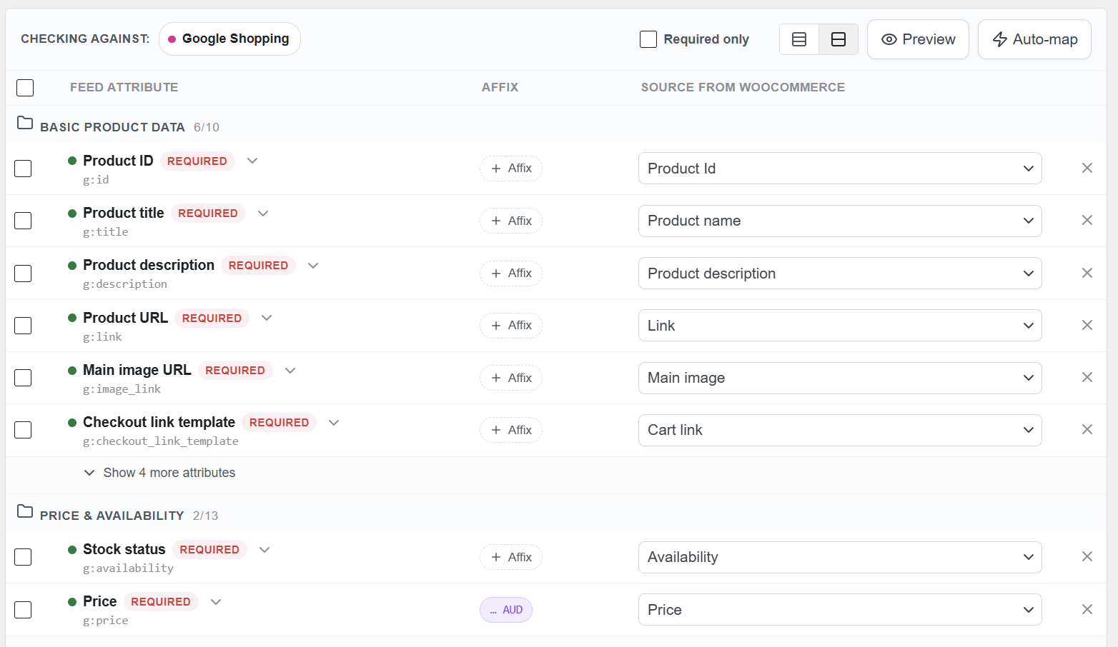 Create WooCommerce Product Feeds