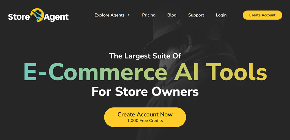 The StoreAgent landing page