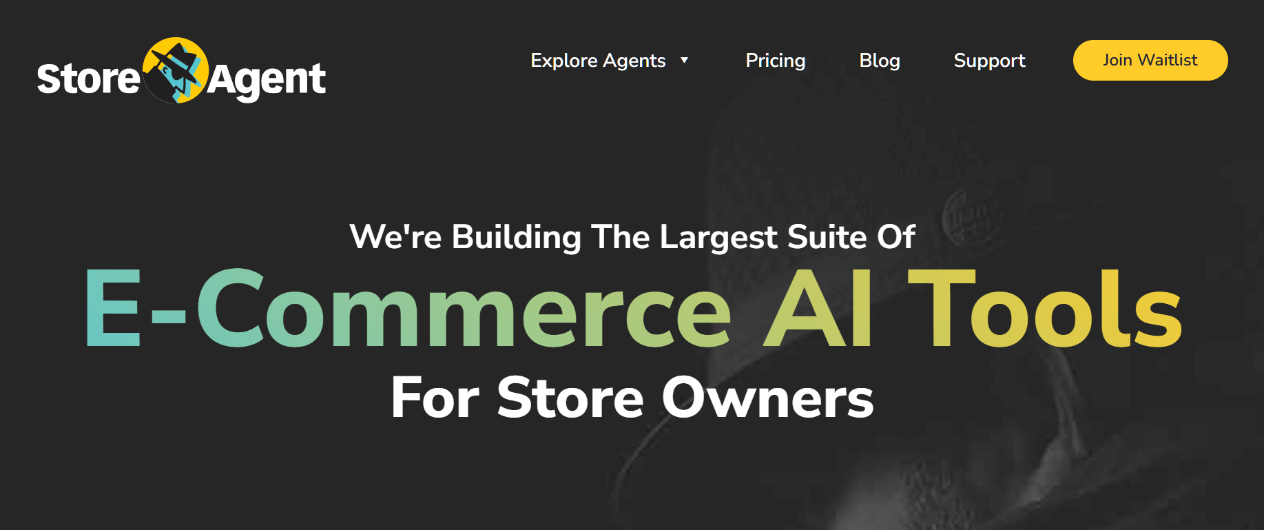 The StoreAgent landing page