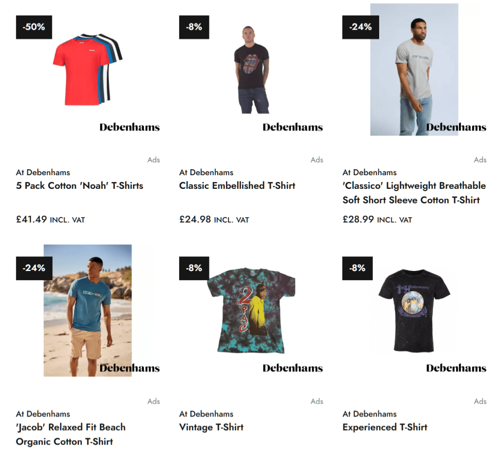 T-shirts for men on Twenga